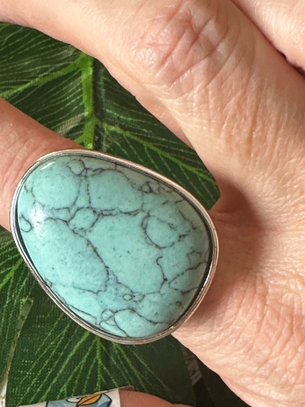 BOGO FREE 7.5 howlight silver western costume ring